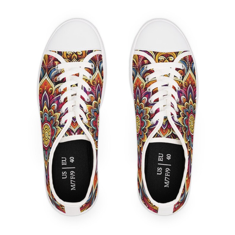 Colorful Women's Low Top Sneaker Mandala Style