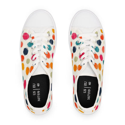 Colorful Women's Low Top Sneaker Colorful Polka Dot